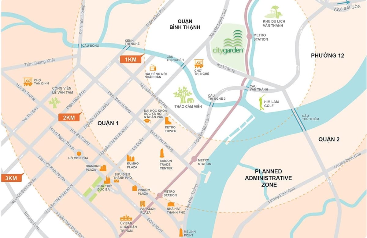 Karta över thanh binh-distriktet