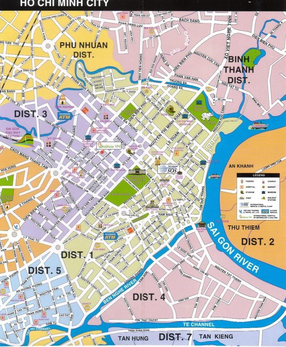ho chi minh-stadens turistattraktioner karta