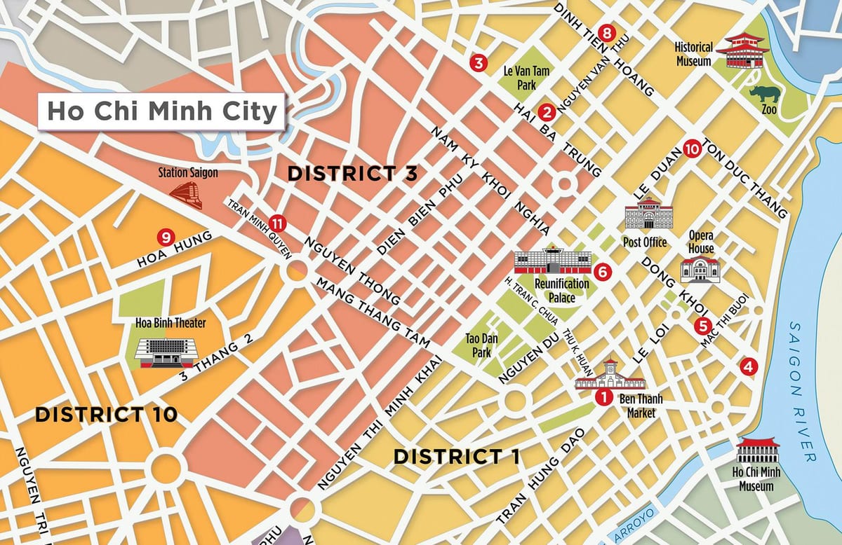 karta över distriktet 1 saigon
