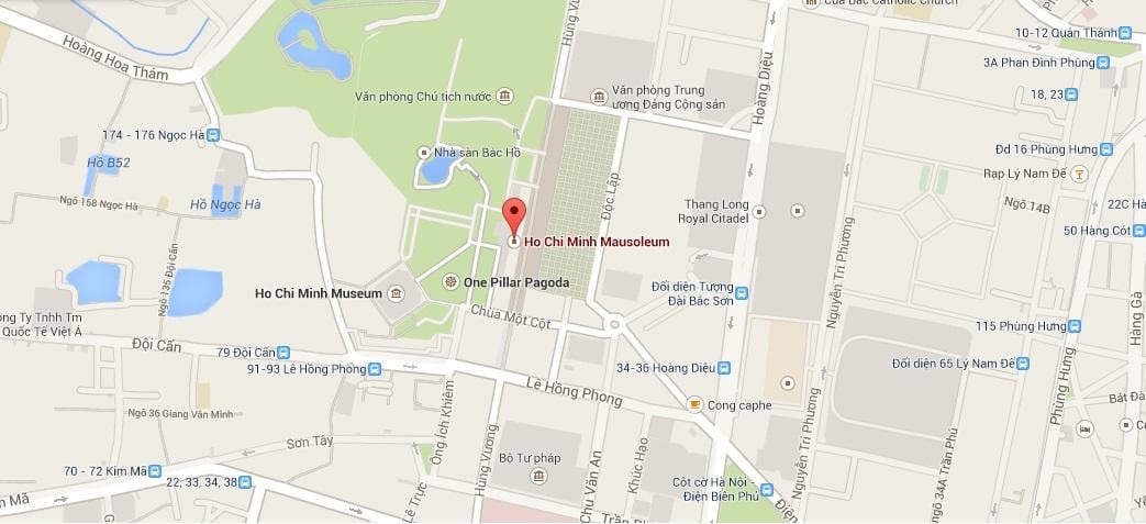 Karta över ho chi minh-mausoleet